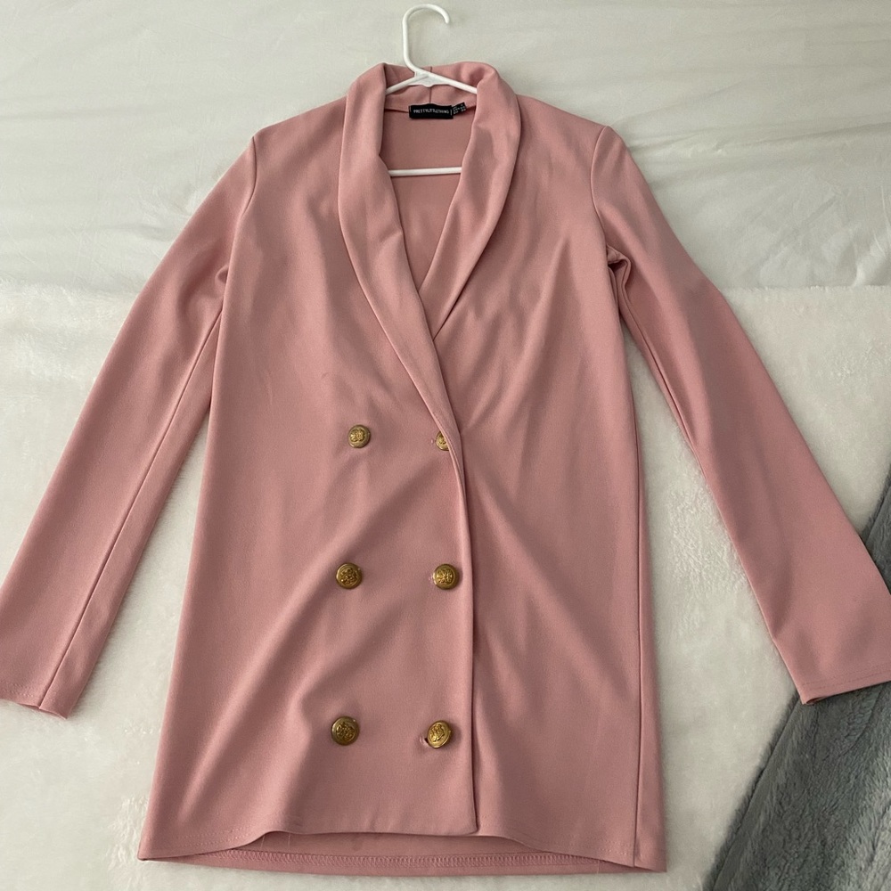 Pink oversized blazer dress
